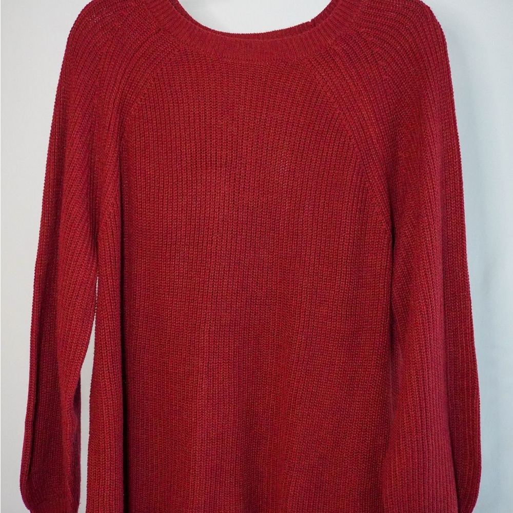 Jessica Simpson Red Ribbed Crew Neck Sweater